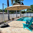 PURPLE LEAF Sonnenschirm Balkon runder Regenschirm, mit 360° Rotation, Gartenschirm mit Kurbel