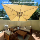 PURPLE LEAF Sonnenschirm Ampelschirm Drehbar Neigbar Kippbar Marktschirm 360°Rotation, Gartenschirm mit Kurbel