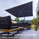 PURPLE LEAF Sonnenschirm Ampelschirm Drehbar Neigbar Kippbar Marktschirm 360°Rotation, Gartenschirm mit Kurbel