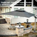 PURPLE LEAF Sonnenschirm Ampelschirm Drehbar Neigbar Kippbar Marktschirm 360°Rotation, Gartenschirm mit Kurbel