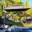 PURPLE LEAF Sonnenschirm Ampelschirm Drehbar Neigbar Kippbar Marktschirm 360°Rotation, Gartenschirm mit Kurbel