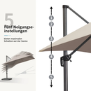 PURPLE LEAF Sonnenschirm Groß Ampelschirm mit Kurbel 360-Grad Drehbar mit Schirmständer