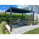 PURPLE LEAF Lamellen Pergola Outdoor Aluminium Pergola mit verstellbarem Dach für Deck Hinterhof Garten Hardtop Gazebo