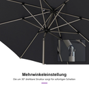 PURPLE LEAF Sonnenschirm Alu Gartenschirm mit Schirmständer, 30° Neigung, Terrassenschirm Tischschirm, Wasserdichter Mittelstockschirm für Garten & Markt