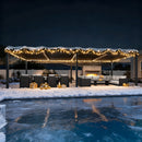 PURPLE LEAF Lamellen Pergola Lamellendach mit LED-Lichtleiste für Garten Terrasse, Grau