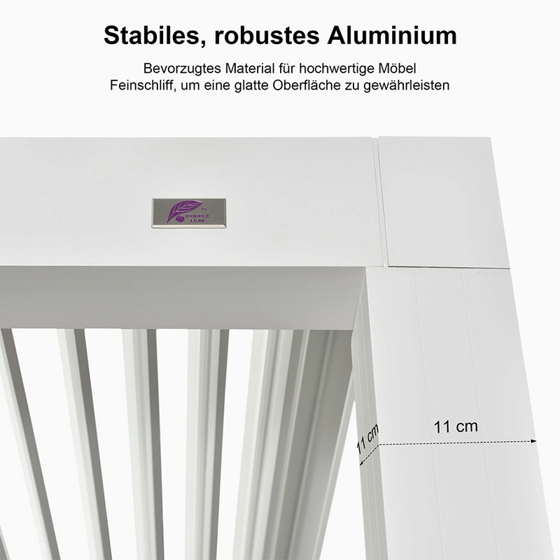 PURPLE LEAF Lamellen Pergola lamellendach Moderne weiße Pergola mit verstellbarem Dach für Terrasse Hinterhof Garten