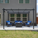 PURPLE LEAF Pergola Metall Garten Pavillon Aluminium Gazebo Wasserdicht Stabil Winterfest Gartenpavillon Mit Sonnenschutz Überdachung -milchweiße Lichterkette