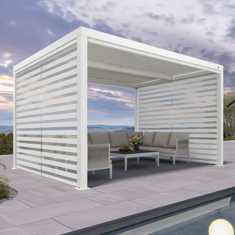PURPLE LEAF Rollos für Lamellen Pergola Wärmedämmung UV-Schutz Sonnenschutz Waterproof-Gewebe  Sichtschutz pflegeleicht für Terrasse Seitenrollo