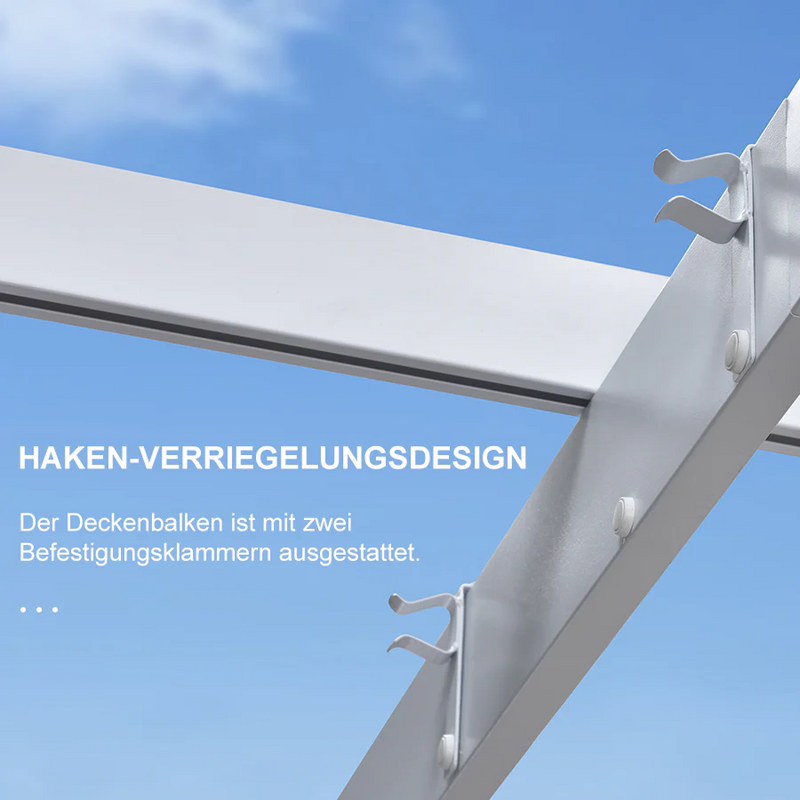 PURPLE LEAF Ausziehbare Outdoor Pergola mit Doppel-Sonnensege & Seitenschutzvorhängen  Weiße Aluminium-Pergola  Moderne Terrassen-Markise für Garten Hof&Terrasse kaki