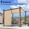 PURPLE LEAF Aluminium Pergola Einziehbare Markise mit Sonnenschutzdach und Seitenvorhängen für Terrasse Garten Grillpavillon