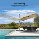 PURPLE LEAF Deluxe - Aluminium Outdoor Patio-Sonnenschirm Quadratisch  Edel, windfest und vielseitig einstellbar