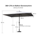 PURPLE LEAF Aluminium Marktschirm für Terrasse, Garten & Gewerbe – Stabiler Outdoor-Sonnenschirm