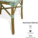 PURPLE LEAF französische Wiener Barhocker, 2er-Set, geflochtenes Design, Außen-Tresenhocker mit Aluminiumrahmen, Rattangeflecht und Rückenlehne