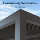 PURPLE LEAF Lamellen Pergola Outdoor Aluminium Pergola Terrassenüberdachung Freistehend Pergola mit Rollos mit Lamellendach Einstellbar Hardtop Pavillon Geeignet für Garten Anthrazit