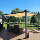 PURPLE LEAF Pergola Metall Garten Pavillon Aluminium Gazebo Wasserdicht Stabil Winterfest Gartenpavillon Mit Sonnenschutz Überdachung -milchweiße Lichterkette