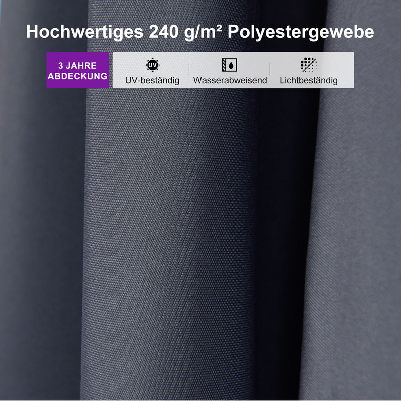 PURPLE LEAF Stufenlos neigbarer Freischwinger-Sonnenschirm Preisgünstiger Sonnenschirm für den Außenbereich