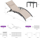 PURPLE LEAF Sonnenliegen 2er Set, Aluminium Gartenliegen mit Beistelltisch und Kissen, schnell trocknende Liege wetterfest, verstellbar in 5 Positionen, stapelbar.