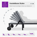 PURPLE LEAF Gartenliegen-Set mit Rollen & Beistelltisch Aluminium Wetterfest Sonnenliege
