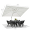 PURPLE LEAF Weißer Outdoor Sonnenschirm mit Schirmständer – Preiswerter großer Ampelschirm für Terrasse & Garten