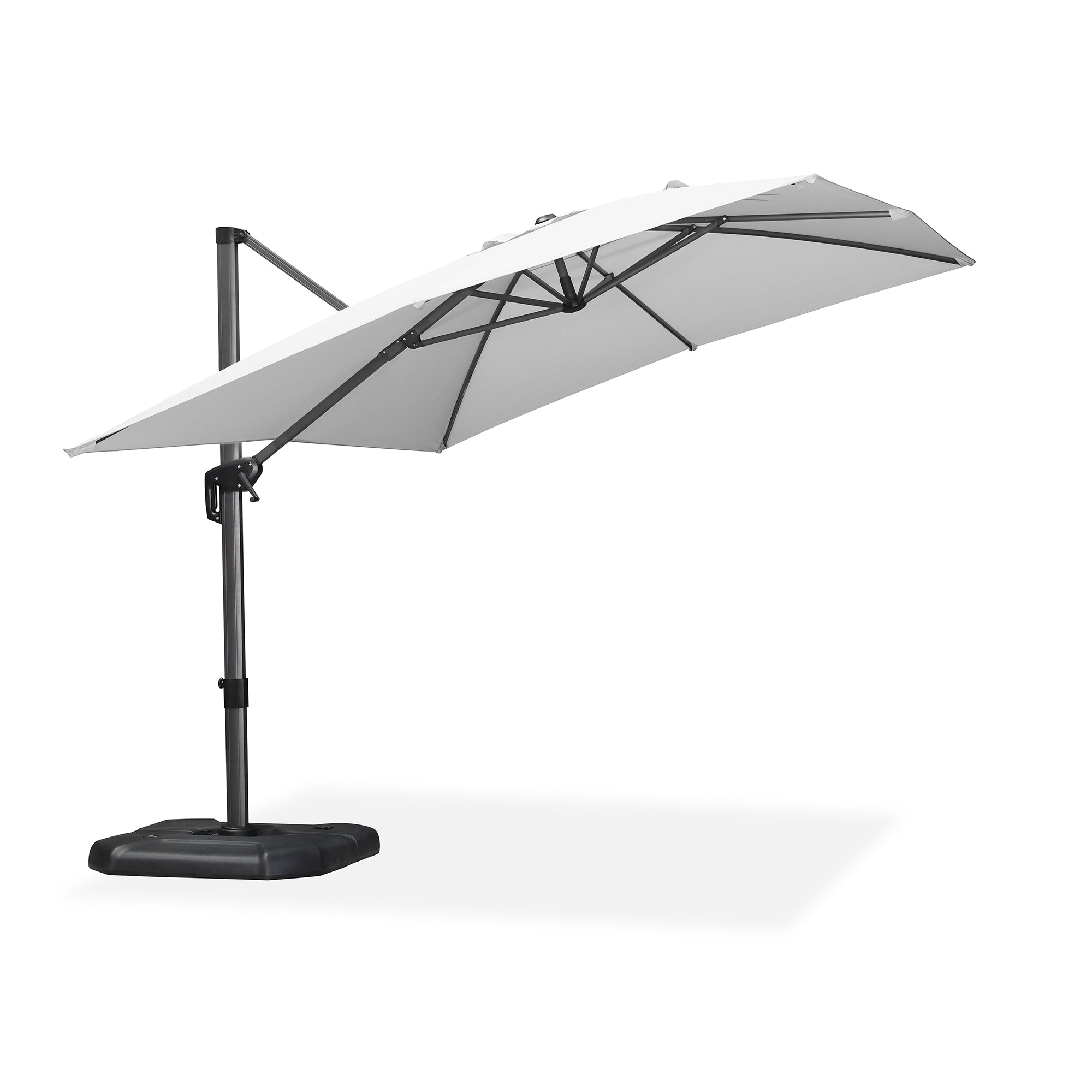 PURPLE LEAF Sonnenschirm Groß Ampelschirm mit Kurbel 360-Grad Drehbar mit Fußpedal für Terrasse, Balkon Sonnenschutz