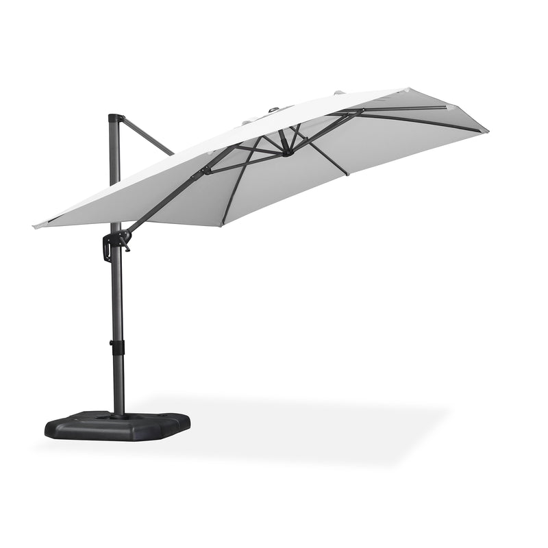 PURPLE LEAF Sonnenschirm Groß Ampelschirm mit Kurbel 360-Grad Drehbar mit Fußpedal für Terrasse, Balkon Sonnenschutz