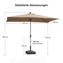 PURPLE LEAF Sonnenschirm Alu Gartenschirm mit Schirmständer, 30° Neigung, Terrassenschirm Tischschirm, Wasserdichter Mittelstockschirm für Garten & Markt