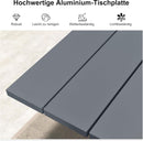 PURPLE LEAF Gartenmöbel-Set der Rivera-Serie, Terrassenmöbel aus Aluminium, Garten-Tisch und Stühle für den Außenbereich, wetterfestes PE-Rattan, Grau