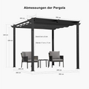 PURPLE LEAF Pergola Aluminium Einziehbare für den Außenbereich mit Sonnenschutzdach, Terrasse, Unterstand für Hinterhof, Metallgrill-Pavillon-PRG