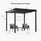 PURPLE LEAF Pergola Aluminium Einziehbare für den Außenbereich mit Sonnenschutzdach, Terrasse, Unterstand für Hinterhof, Metallgrill-Pavillon-PRG