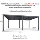 PURPLE LEAF Lamellen Pergola Outdoor Aluminium Pergola Freistehend Pergola mit Lamellendach Einstellbar Hardtop Pavillon,mit Geeignet für Garten Terrasse Hinterhof,Grau