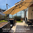 PURPLE LEAF Sonnenschirm Ampelschirm Drehbar Neigbar Kippbar Marktschirm 360°Rotation, Gartenschirm mit Kurbel