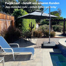 PURPLE LEAF Sonnenschirm Ampelschirm Drehbar Neigbar Kippbar Marktschirm 360°Rotation, Gartenschirm mit Kurbel