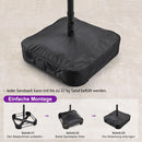 PURPLE LEAF Doppelseitiger, rechteckiger Marktschirm mit Standfuß für Terrasse & Garten