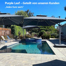 PURPLE LEAF Sonnenschirm Ampelschirm Drehbar Neigbar Kippbar Marktschirm 360°Rotation, Gartenschirm mit Kurbel