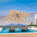 PURPLE LEAF Sonnenschirm Alu Gartenschirm Mit 30° Neigung Terrassenschirm Tischschirm Wasserdichter Mittelstockschirme für Market