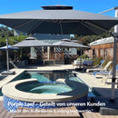 PURPLE LEAF Sonnenschirm Ampelschirm Drehbar Neigbar Kippbar Marktschirm 360°Rotation, Gartenschirm mit Kurbel