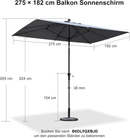 PURPLE LEAF Mittelstock-Sonnenschirm mit Kurbel & Neigungsfunktion – ideal für Terrasse und Garten