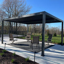 PURPLE LEAF Lamellen Pergola Outdoor Aluminium Pergola mit verstellbarem Dach für Deck Hinterhof Garten Hardtop Gazebo