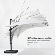 PURPLE LEAF Quadratische und Rechteckige Sonnenschirme mit Drehfunktion und Schirmständer
