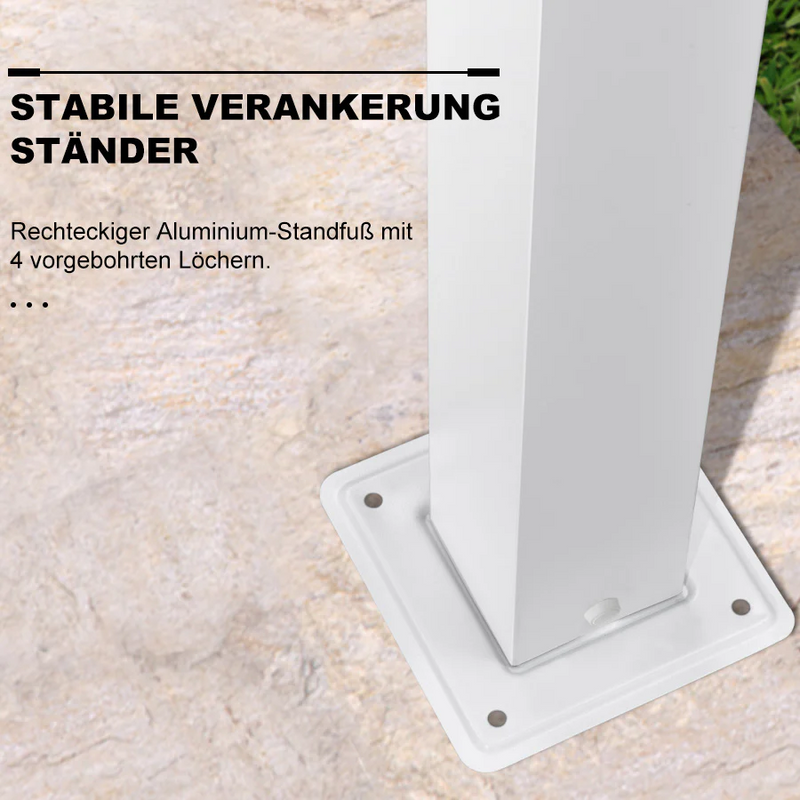 PURPLE LEAF Ausziehbare Outdoor Pergola mit Doppel-Sonnensege & Seitenschutzvorhängen  Weiße Aluminium-Pergola  Moderne Terrassen-Markise für Garten Hof&Terrasse kaki