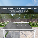 PURPLE LEAF Outdoor Retractable Pergola mit Doppelsonnenschutz-Überdachung Weiß Heavy-Duty Aluminium-Pergola Patio Moderne Pergola für Garten Deck Hinterhof milchweiße Lichterkette