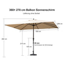 PURPLE LEAF Aluminium Marktschirm für Terrasse, Garten & Gewerbe – Stabiler Outdoor-Sonnenschirm