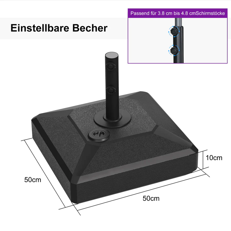Häufiger Kauf: PURPLE LEAF Mittelmast-Sonnenschirmständer in Schwarz