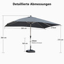 PURPLE LEAF Sonnenschirm mit Schirmständer Garten-Mittelsäulenschirm Set – Aluminium Marktschirm Groß, Wasserfest & UV-Schutz, Stabiler Tischschirm für Terrasse und Balkon