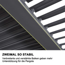 PURPLE LEAF Lamellen Pergola Outdoor Aluminium Pergola mit Verstellbarem Lamellendach für Terrasse und Garten Grau