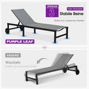 PURPLE LEAF Gartenliegen-Set mit Rollen & Beistelltisch Aluminium Wetterfest Sonnenliege