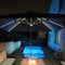 PURPLE LEAF Eingangsstil LED Ampelschirm mit Kurbel 360-Grad Drehbar mit Fußpedal und Kreuzsockel für Terrasse, Balkon Sonnenschutz
