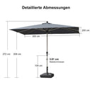 PURPLE LEAF Sonnenschirm Alu Gartenschirm mit Schirmständer, 30° Neigung, Terrassenschirm Tischschirm, Wasserdichter Mittelstockschirm für Garten & Markt