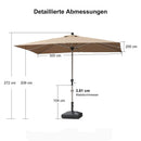 PURPLE LEAF Sonnenschirm Alu Gartenschirm mit Schirmständer, 30° Neigung, Terrassenschirm Tischschirm, Wasserdichter Mittelstockschirm für Garten & Markt