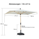 PURPLE LEAF Holzoptik Sonnenschirm Mittelsäulenschirm aus Aluminium Marktschirm für Balkon Market Garten